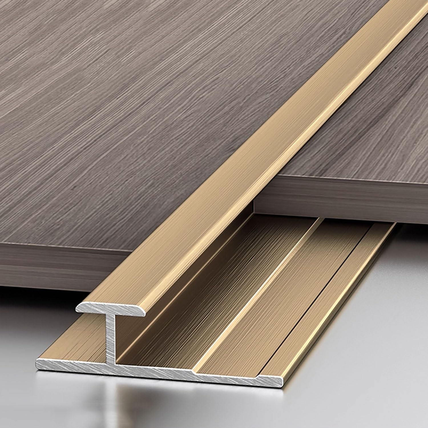 Aluminum Decorative Strip for Embedded Gap Wall Panel Edge Trim Metal Molding for Wall/Floor/Waistline Splice Trim(Gold,18.5mm L3m/9.8ft)