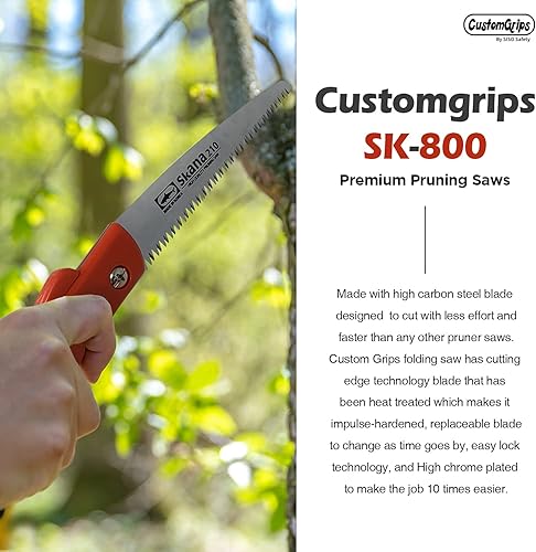Miniatura 2 de CustomGrips CustomGrips SK-800 - Sierra plegable profesional de dientes medianos de 8.3 pulgadas + hoja es reemplazable