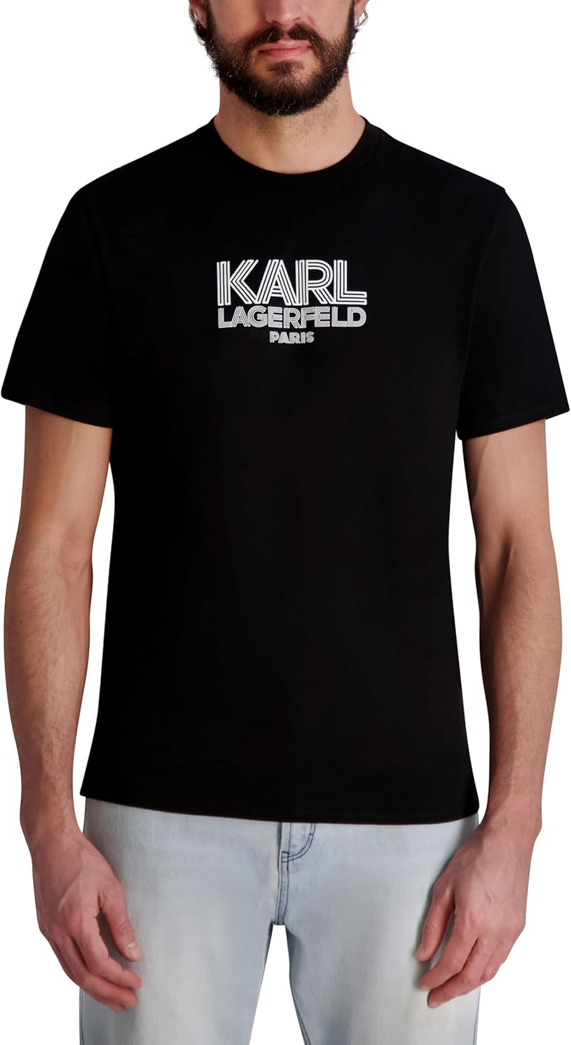 Karl Lagerfeld Mens Short Sleeve Crewneck Graphic Karl Logo T-Shirt