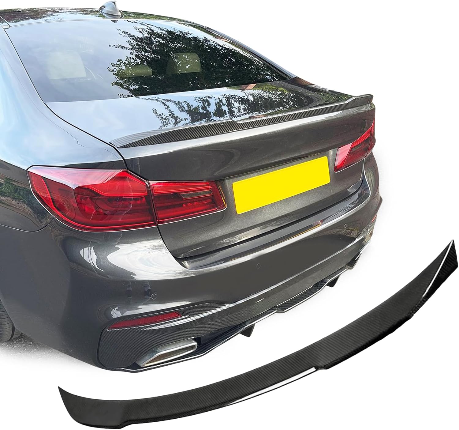 Rear Spoiler Wings for G30 5-Series Sedan & F90 M5 2017-2023 Trunk Spoiler Wing Trunk Tail Rear Trunk Lid,Carbon Fiber Look, 2017 2018 2019 2020 2021 2022 2023 (CS Style) G30 CS Style-Carbon fiber look