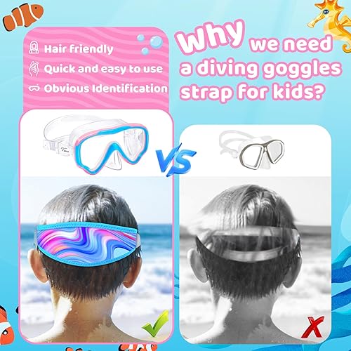 Miniatura 2 de Vvinca Gafas de esnórquel para niños, máscara de buceo, máscara de natación con cubierta de nariz y correa para niños y jóvenes de 6 a 14 años