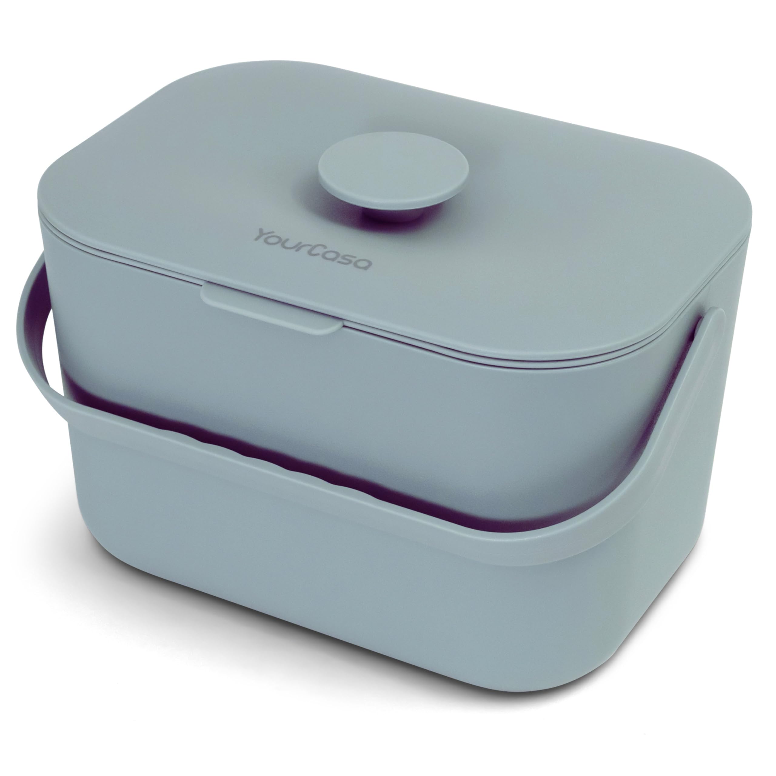 YourCasa® Compost bin kitchen counter with lid - 5L - Countertop compost bin - Composting bin - Dishwasher Safe - Odour Proof - Inner Sieve - Indoor compost bin kitchen composter (Mint)