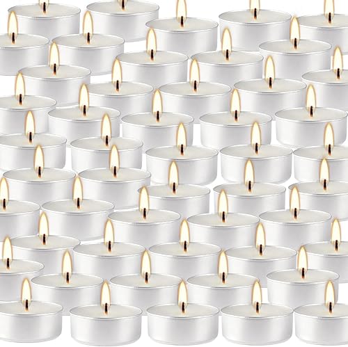 Mini velas blancas perfumadas a granel 100, velas votivas para el hogar, fragancia de vainilla para el hogar, cena, vacaciones, boda, fiesta, 4 horas