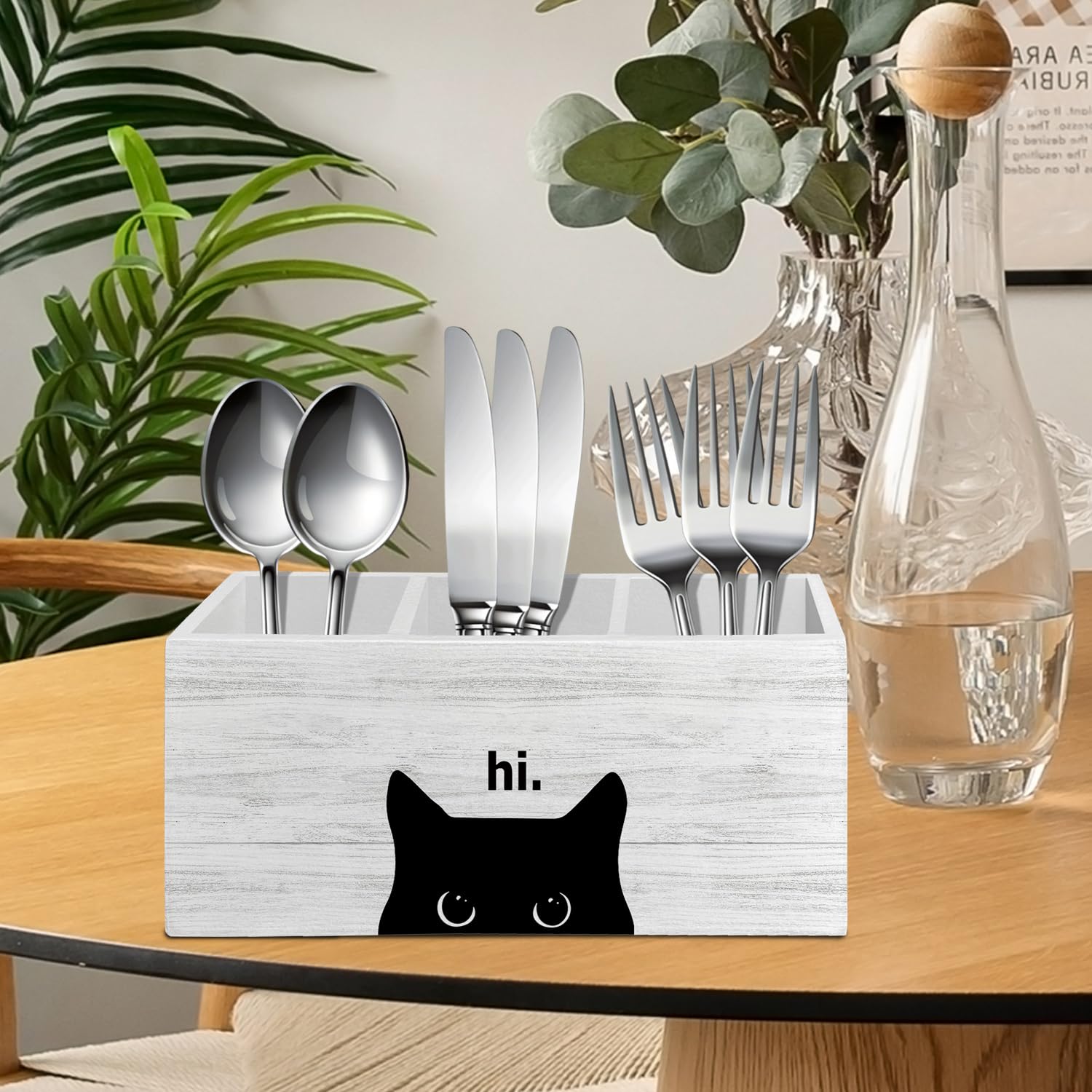 Stiftehalter für Schreibtischzubehör, schwarze Katze, Mutter, Dame, Liebhaber, Besitzer, Geschenke, Holzbox, Schild, Schreibtisch-Dekoration für Zuhause, Büro, Haustierliebhaber, Geschenke