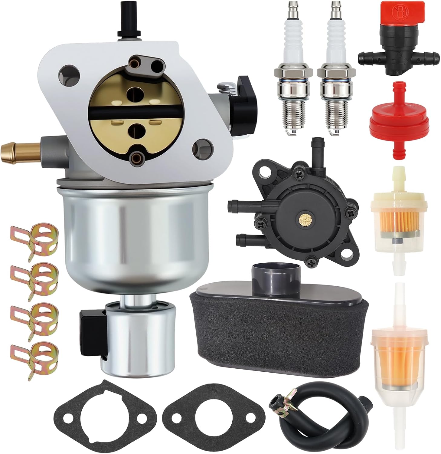 15003-7081 Carburetor with Fuel Pump Fit for Kawasaki FH580V FH541V 19Hp 4 Cycle Engines Replaces #15004-7056 15003-7102 15003-7086