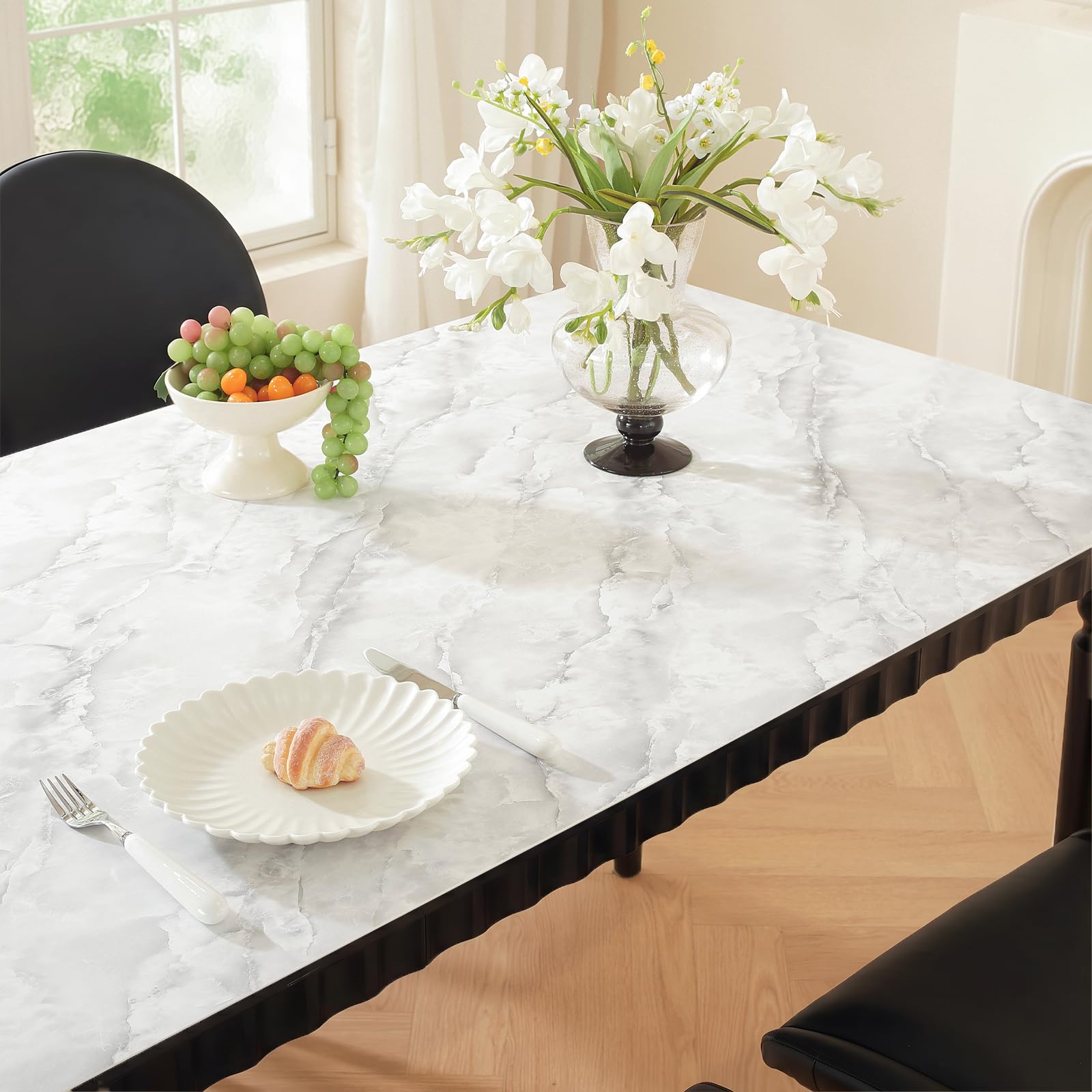 LovePads Marble-Look Table Protector, 42x84 in Dining Table Cover
