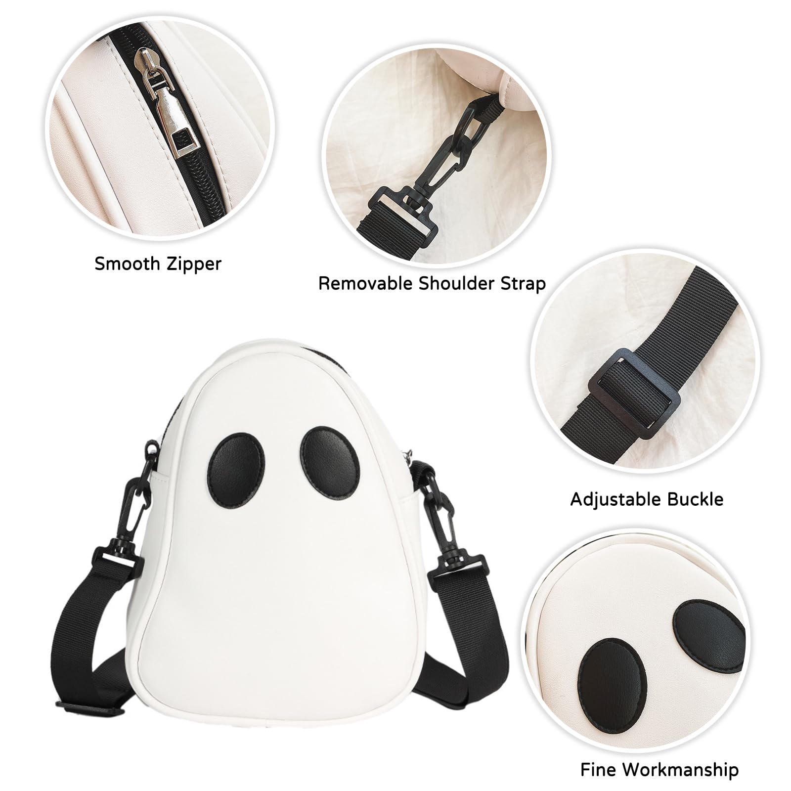 Donna Borsa a Tracolla Eccentrica Borse a Spalla Coppie Gotico Sacchetto di Messenger Crossbody Bag per Halloween Viaggio Uso Quotidiano Nero