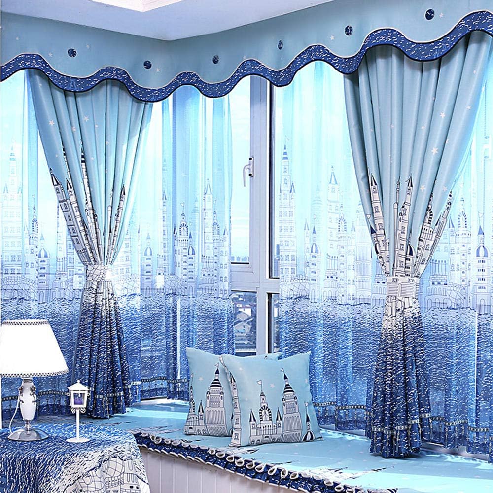 Tulle High Blackout Living Room Bedroom Short Drapes Window Room Darkening 2 Pieces-Tulle Curtains_1.5 × 2.7 m (W × H) X2