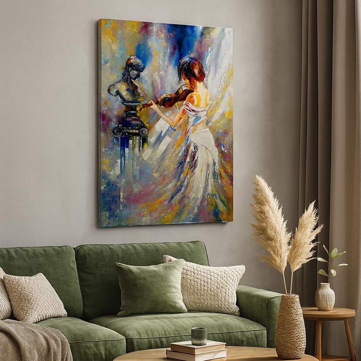 ARTTOR Lienzo Decorativo 80x120 cm Moderno Vertical Personas Música - 5146 | Cuadro sobre Lienzo Grande Arte mural Decoración del Hogar Salón Dormitorio Cocina sobre Lienzo Cuadros de Pared Estilo