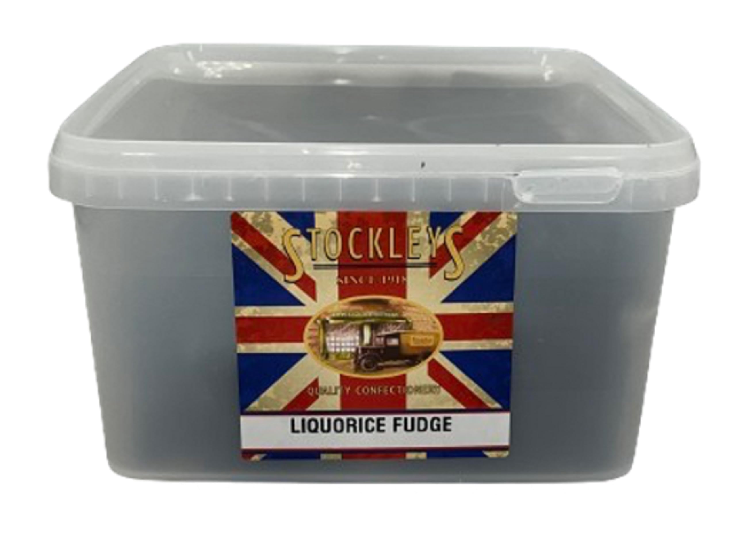 Stockley's Liquorice Fudge Tub - 2kg | Unique Liquorice Flavoured Fudge | Bulk Traditional British Sweets