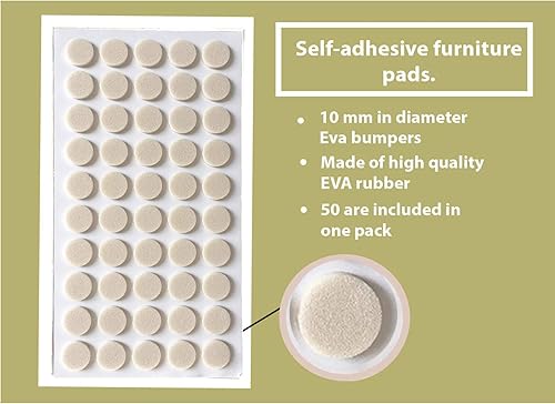 Miniatura 6 de Parachoques de gabinete para muebles de cocina, tapones de goma amortiguadora de sonido hechos de goma EVA suave para cierre silencioso de cajón,