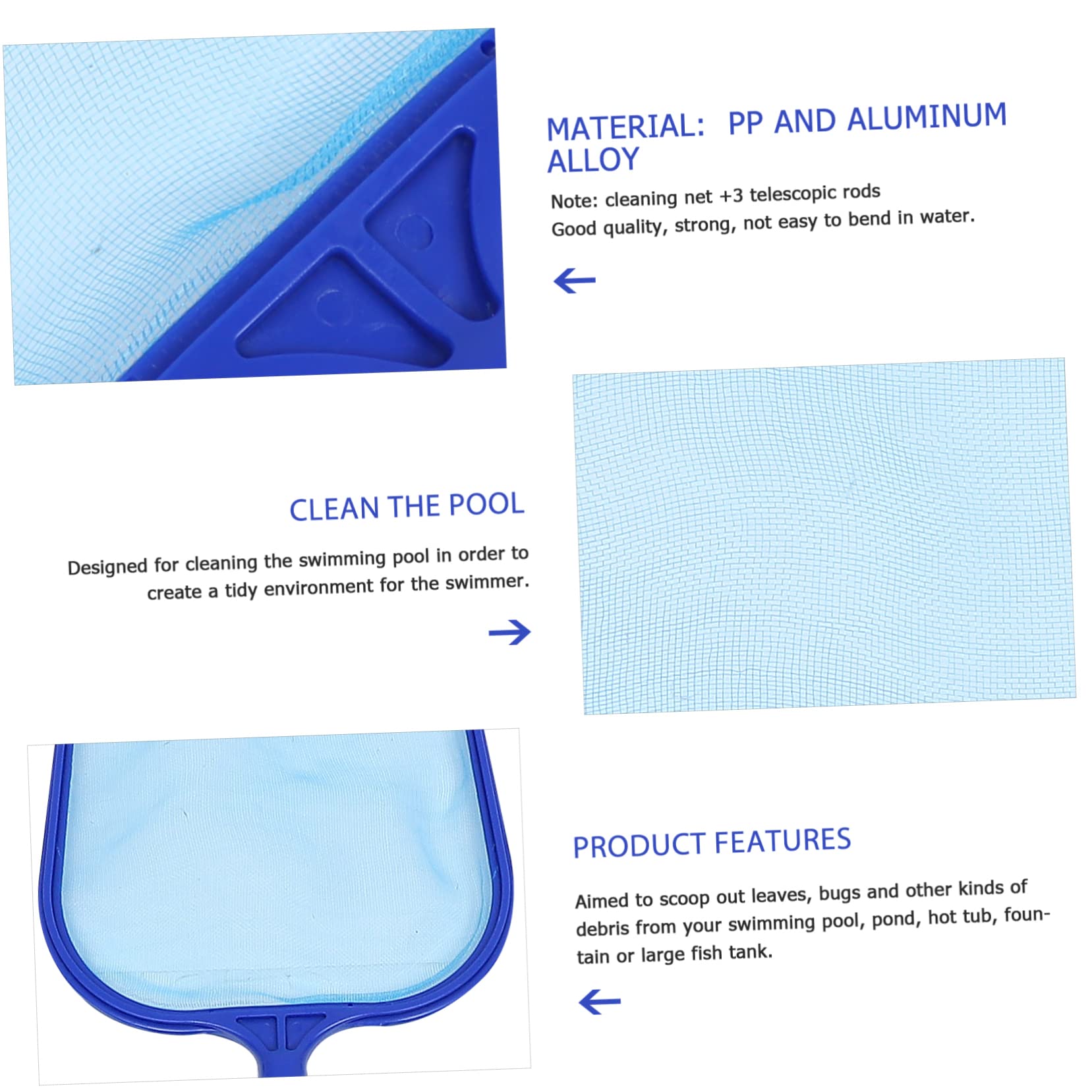 INOOMP 2ensembles Épuisette De Nettoyage pour Piscine avec Aluminium Outil Pratique pour Ramasser Et Débris Aquatiques