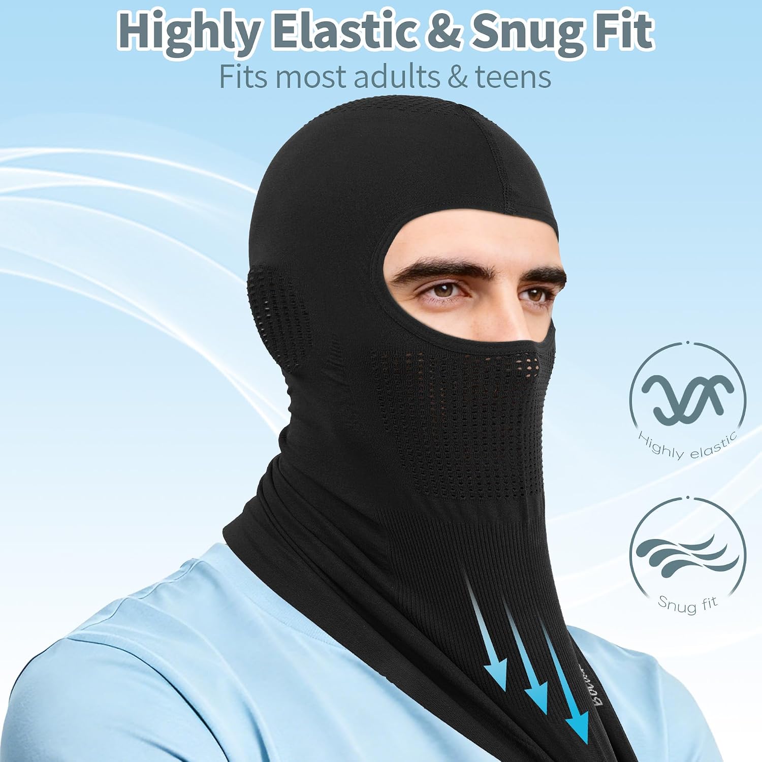 2 Pack Breathable Balaclava Mask, Summer Lightweight Motorcycle Helmet Liner for Cycling Skiing Tactical