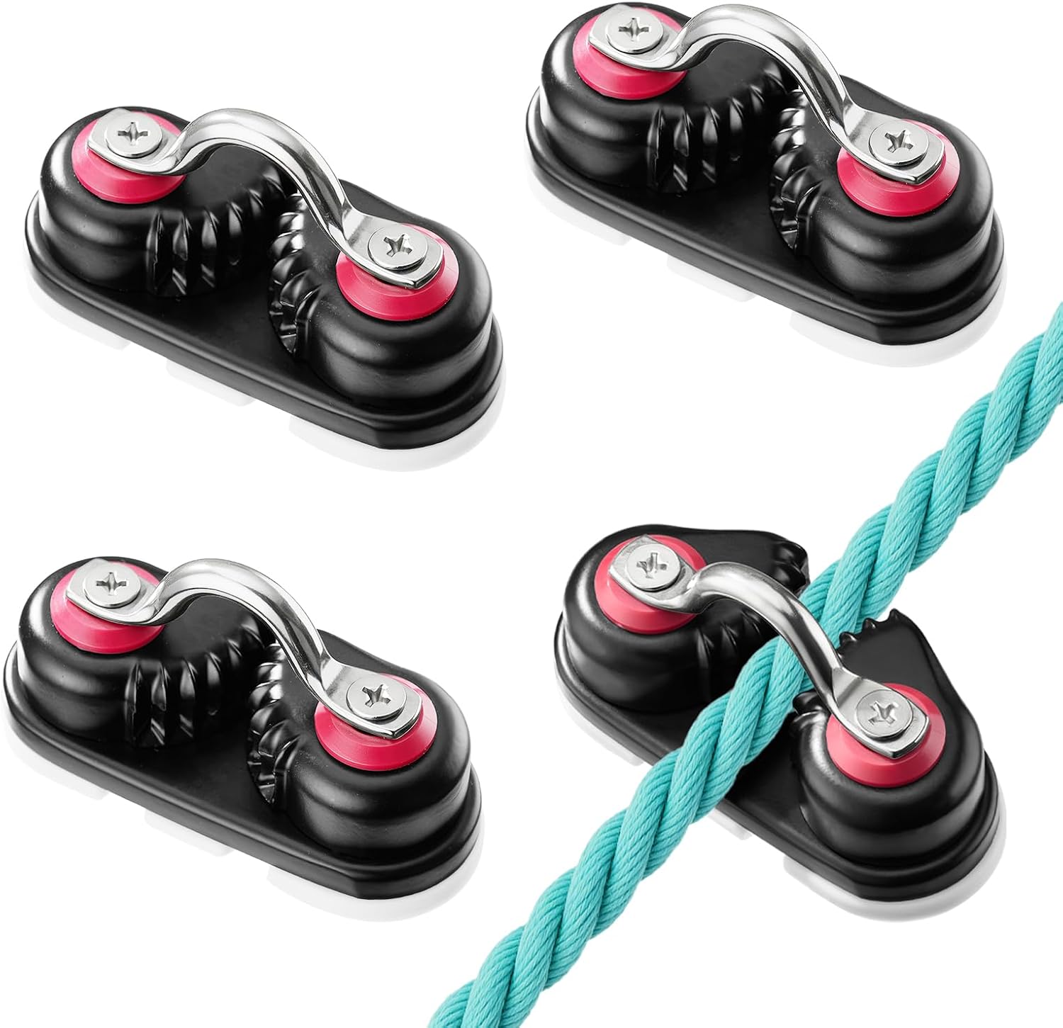 4PCS Boat Cam Cleat Flared Entry Rope Clamp for Kayak Canoe