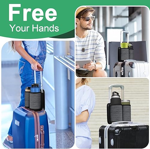 Miniatura 8 de Accmor Portavasos de viaje para equipaje, soporte universal para maleta, manos libres, para bebidas, maleta, taza de equipaje, regalos para