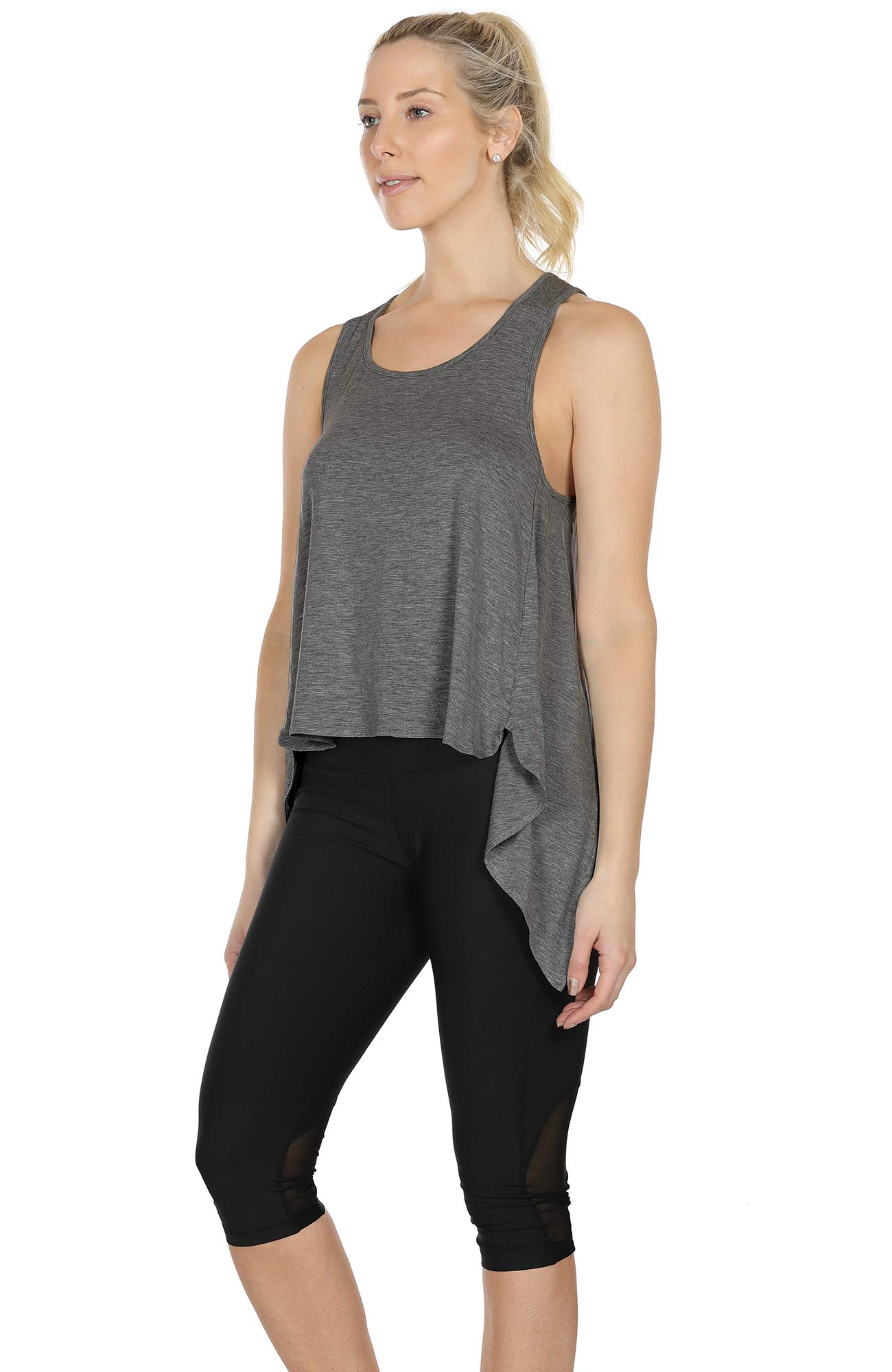icyzone Damen Sport Top Rückenfrei Fitness Yoga Shirt Ärmellos Sport Oberteile, 2er Pack
