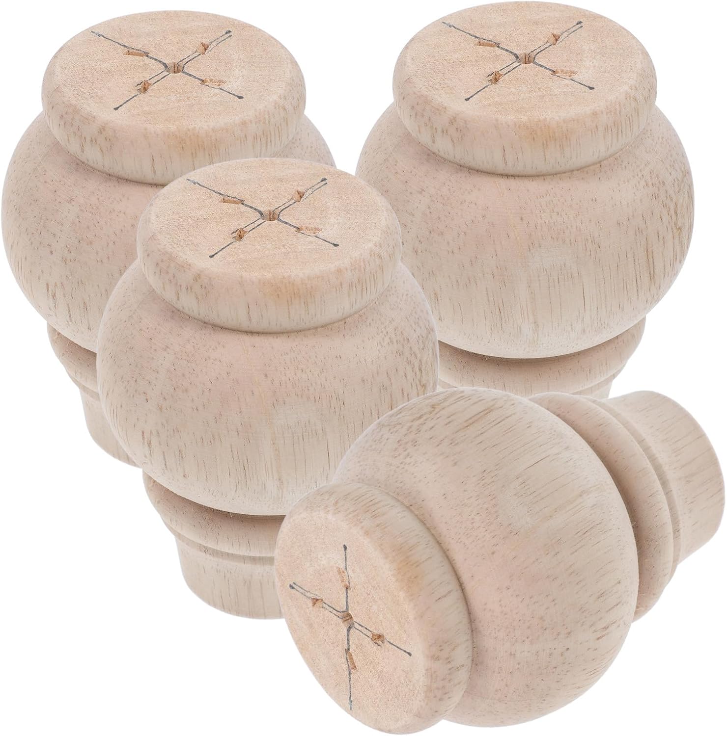 4pcs Solid Wood Cabinet Feet Furniture Legs Sofa Couch Replacement 8x10cm Wood Furniture Feet for Coffee Table Bed Chair Hardware