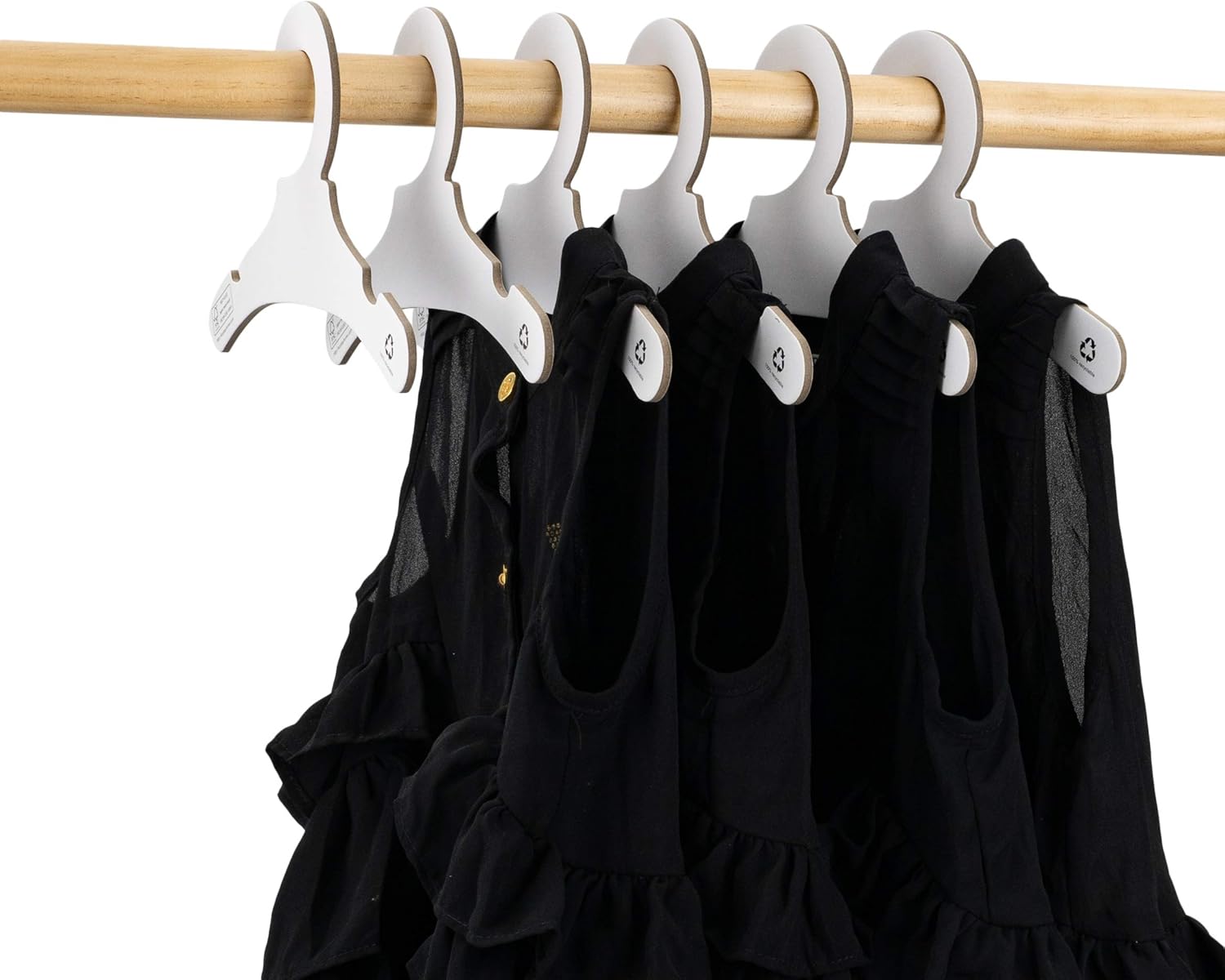 50Pack Koobay 9" Eco White Paper Cardboard Recyclable Children Baby Clothes Hangers for Pet Kid's Coat