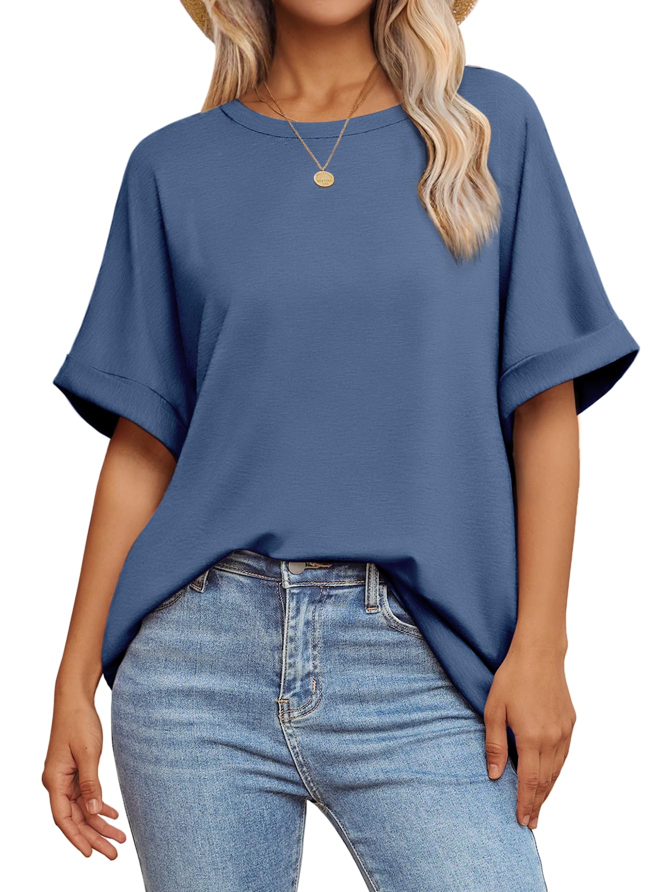 ATHMILE Womens Oversized T Shirts Summer Tops Spring Casual Loose Fit Workout Short Sleeve 2025 Beach Vacation