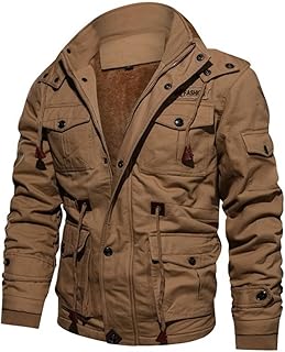 LiPski Vestes d’hiver Peluche à capuche pour hommes Manteau épaissi Automne Grand Coton tactique Moyen et long Travail Vêtements Bomber Manteaux tactiques