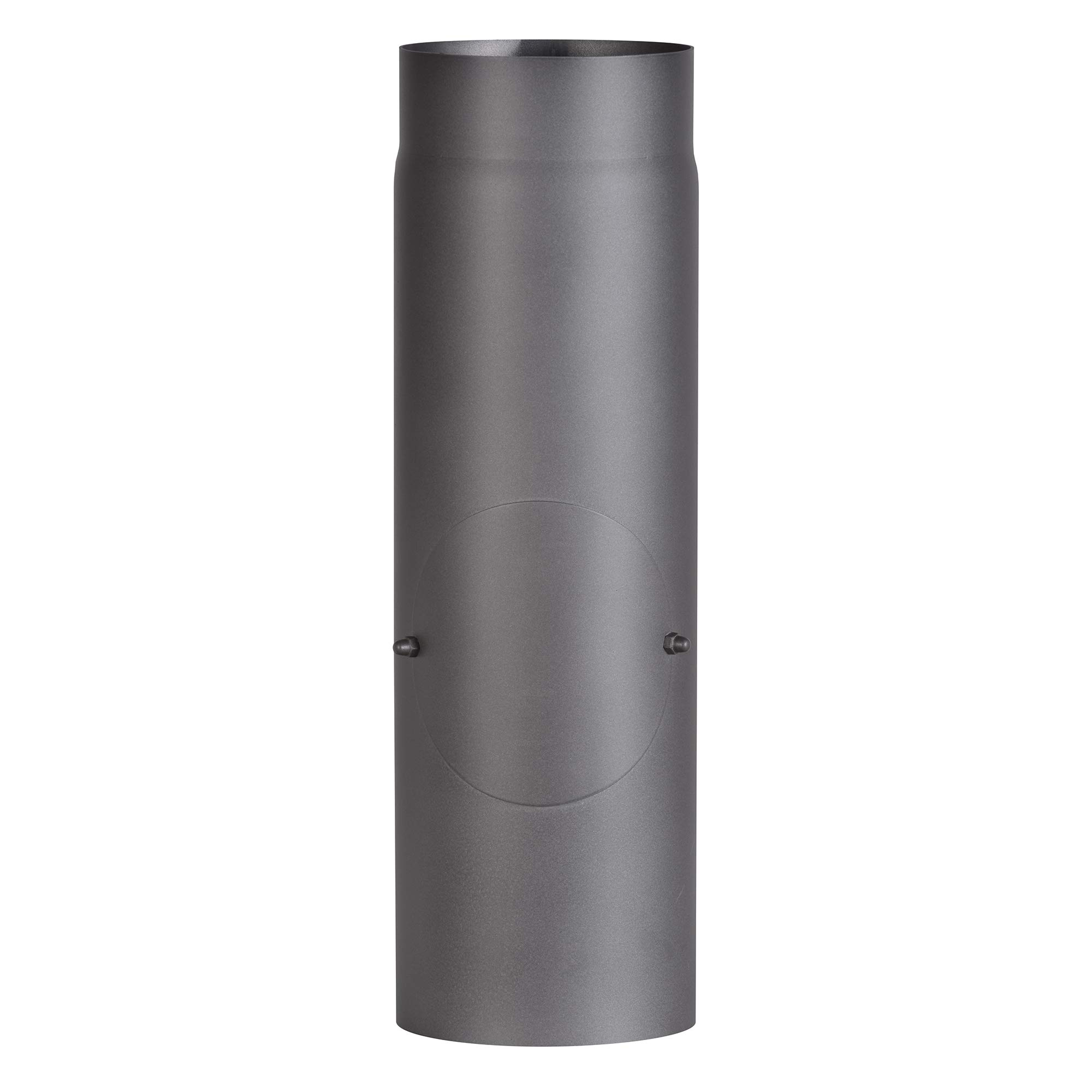 FIREFIX RD150/5R Ofenrohr aus 2 mm starken Stahl (Rauchrohr) in 150 mm Durchmesser, für Kaminöfen und Feuerstellen, Senotherm, dunkelgrau, 500 mm lang mit Reinigungstür