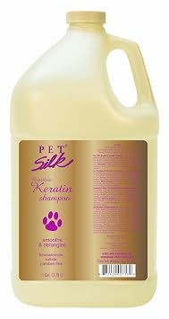 Pet Silk Brazilian Keratin Shampoo 1 GAL for Pets, Ideal for Shedding, Replenishes, Protects, Moisturizes and Hydrates Your Pets Coat, Restores Softness and Shine, Infused with Keratin and Silk!