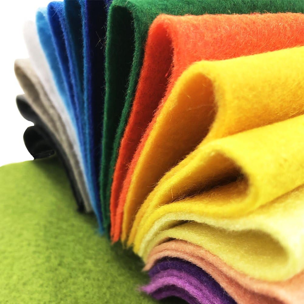 AiMay 50pcs Soft Felt Fabric Pack Felt Squares Sheets for