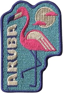 Vagabond Heart Aruba Iron On Patch - Aruba Souvenir - Aruba Flamingo Gift