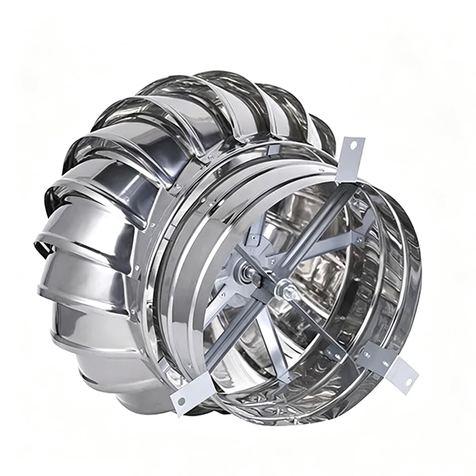 Roof Ventilator, 304 Stainless Steel Chimney Cowl, Wind Rotating Cap Vent, Round Roof Exhaust Heat Dissipation, for Factories, Warehou(160mm/6.3in)