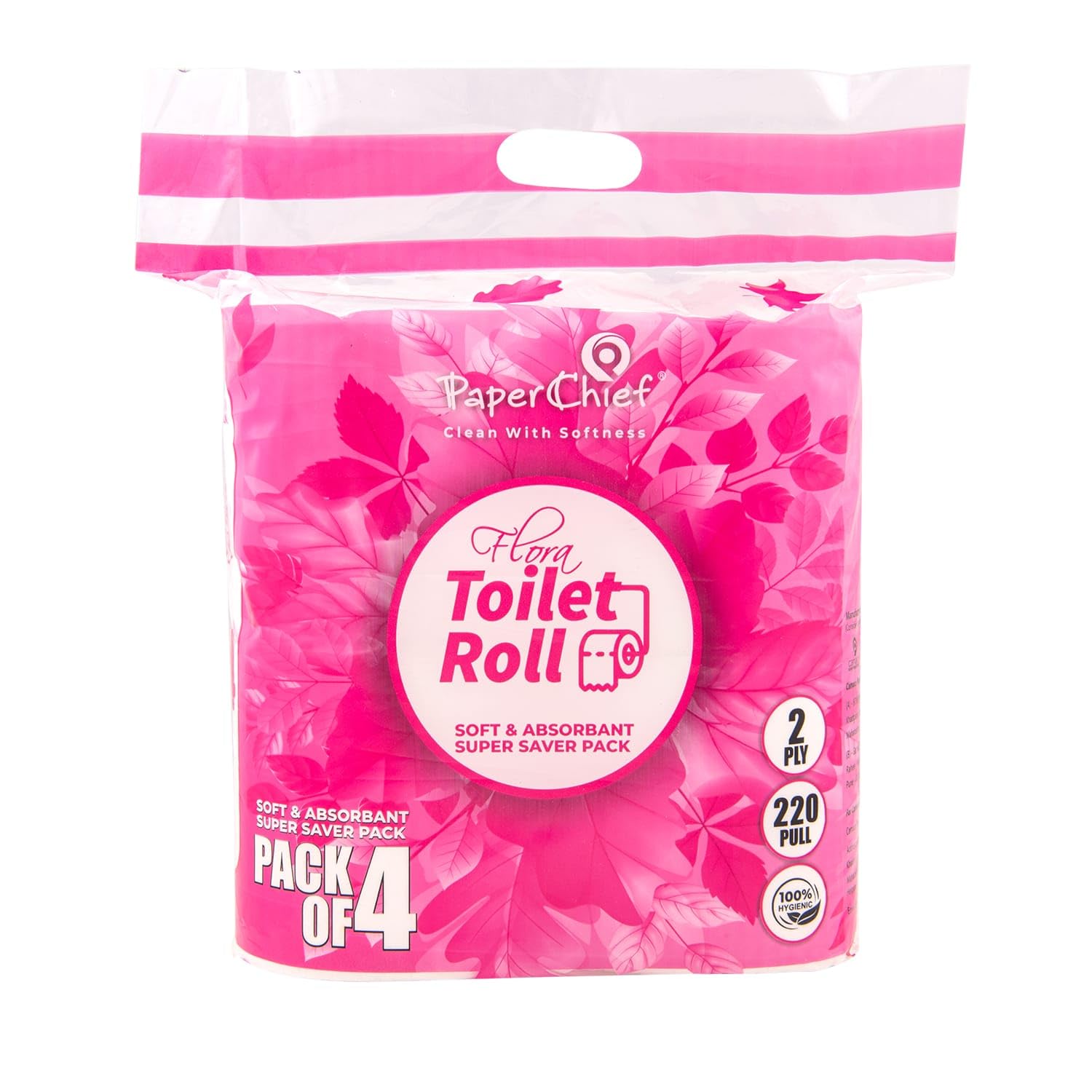 Paperchief Flora 2 Ply Toilet Paper/Tissue Roll Soft & Absorbant Super Saver Pack - Four Rolls (220 Pulls Per Roll) 880 Pulls (B0CPY7Y8TF) Amazon Price History, Amazon Price Tracker