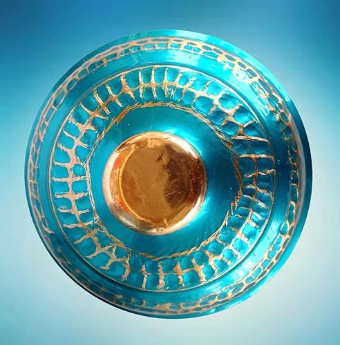 Miniatura 7 de Tanque de almacenamiento de agua martillada de cobre puro Olla azul Capacidad de 4 litros con secadora y botella de cobre