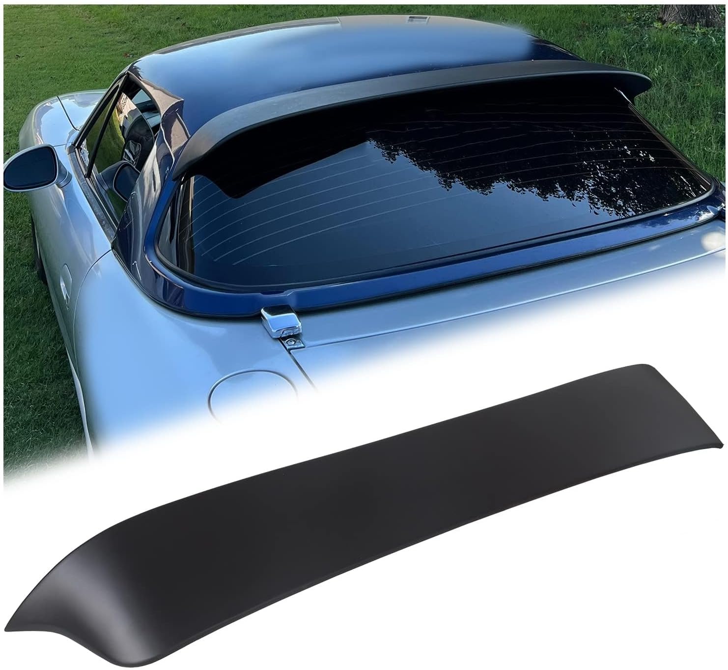 HECASA Rear Window Roof Spoiler Compatible with 1990-1997 Mazda Miata MX5 Hardtop Model JDM Style Visor Wing Sun Shade Protection ABS Plastic