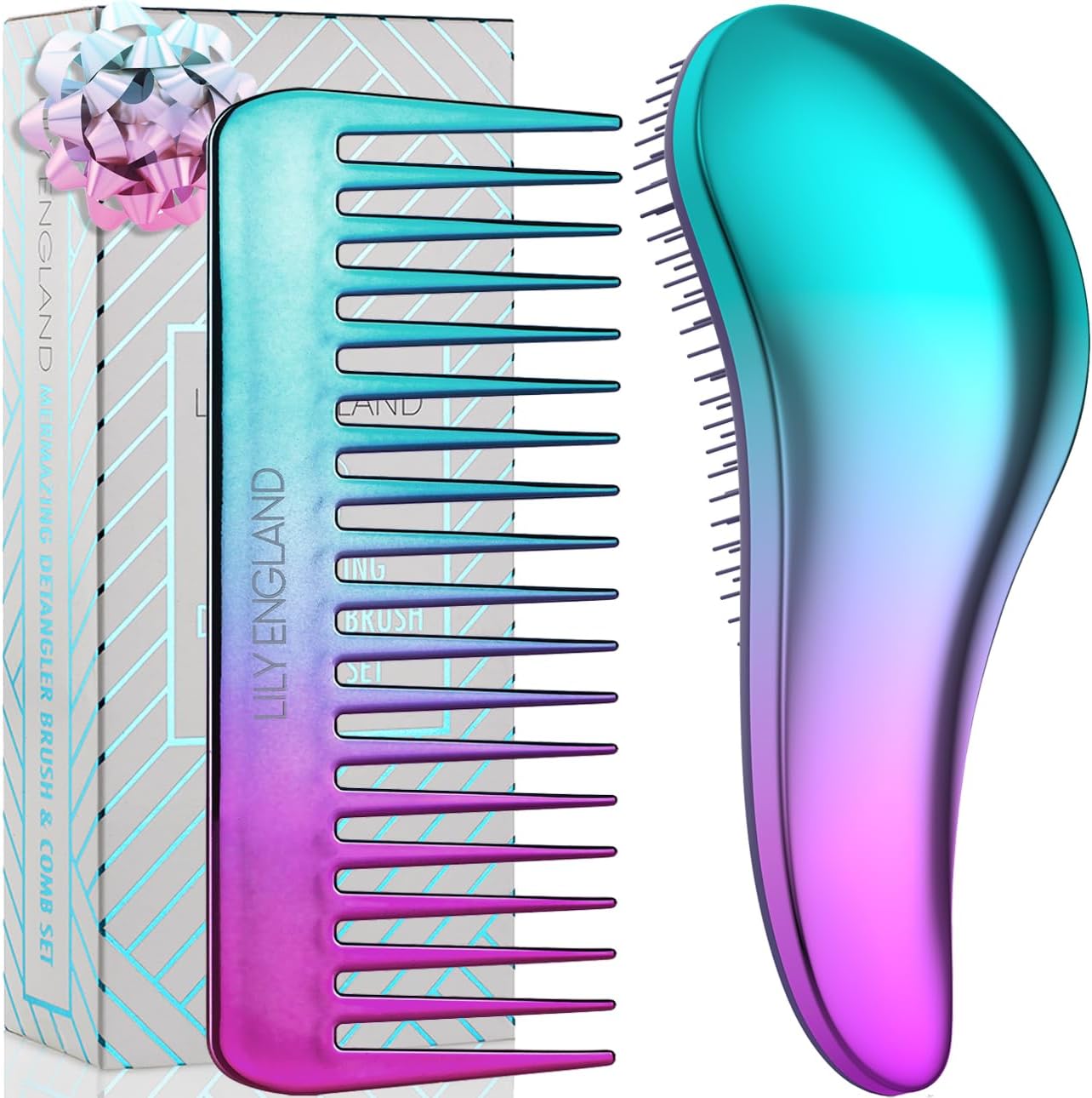 Detangler Brush and Comb Set Detangling Hairbrush for Women and Kids