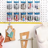 Vista 6 de Unittype 20 Set Pegboard Organizer Accessories Peg Boards Jars with Lids Plastic Pegboards Bins Storage Containers Clear Peg Board Wall Organizer