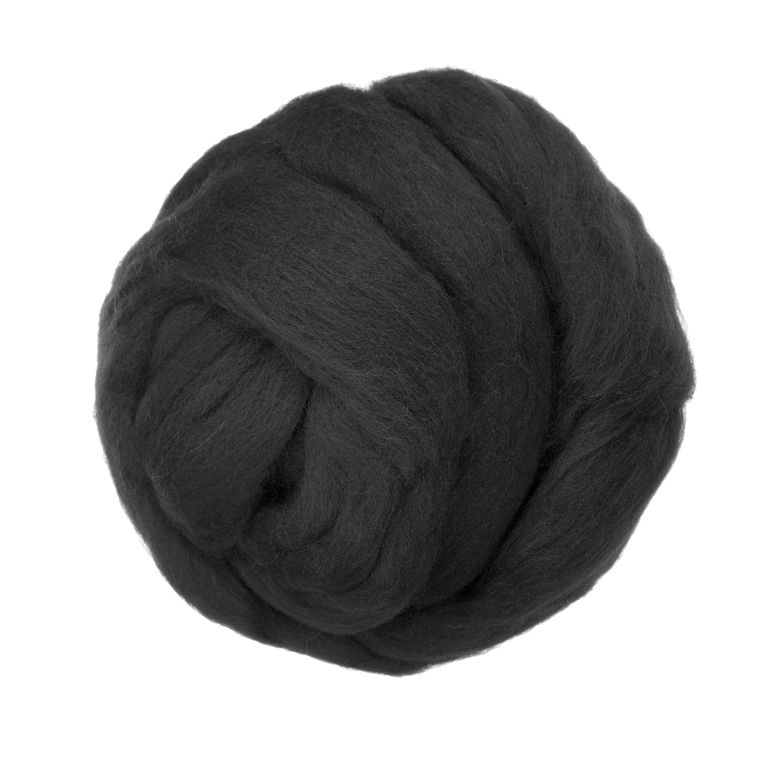 PATIKIL Wool Roving Yarn, 80G/2.82OZ Soft Felting Wool Pure Chunky Roving Yarn Bulk for Needle Felting Knitting Blanket Spinning Weaving DIY Craft, Black