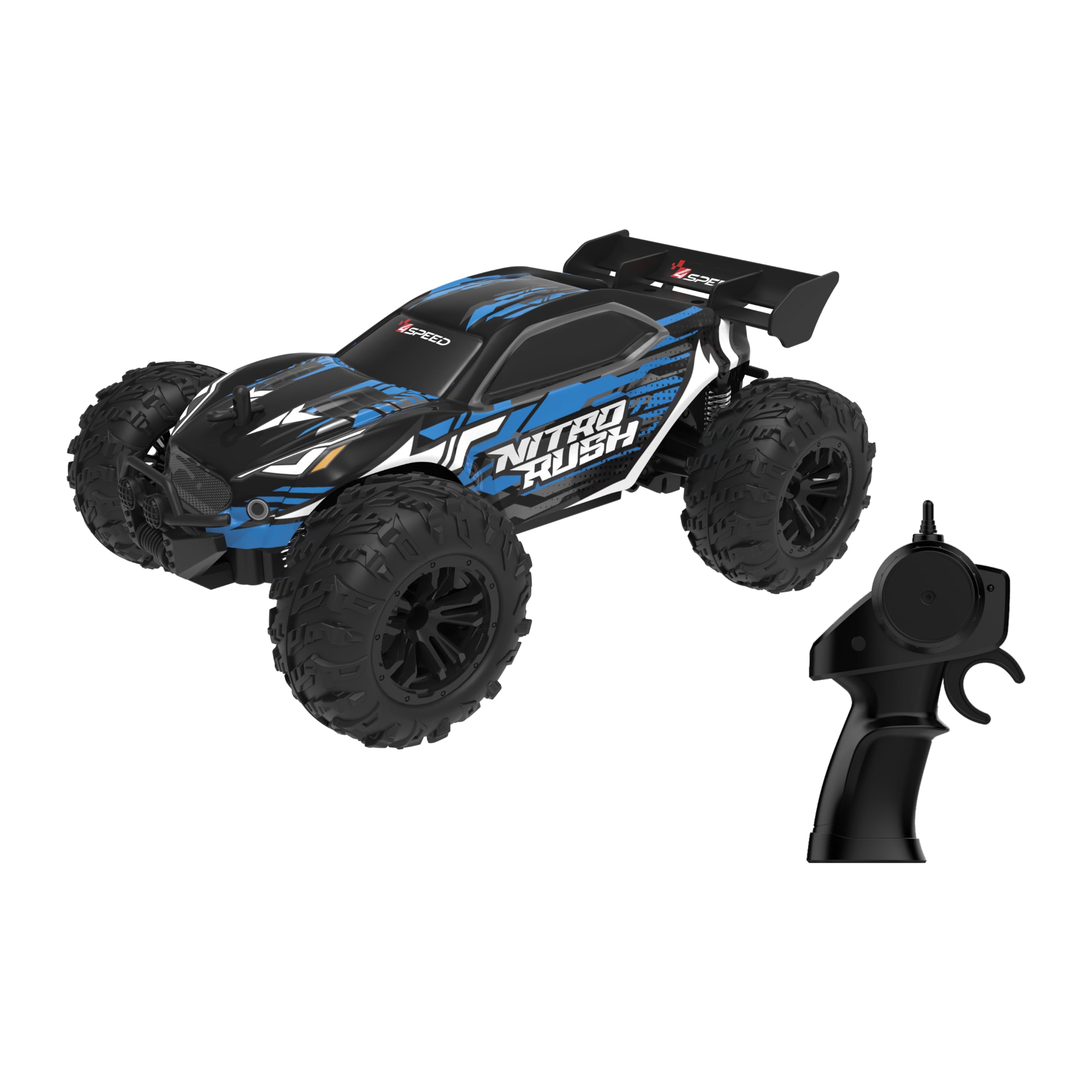 Silverlit - 4Speed - Nitro Rush - 1:​18 Voiture Télécommandée Rapide – RC Enfant 2.4 GHz – Effets Lumineux Spectaculaires – Véhicule Radiocommandé Rechargeable – Jouet Voiture 23 cm