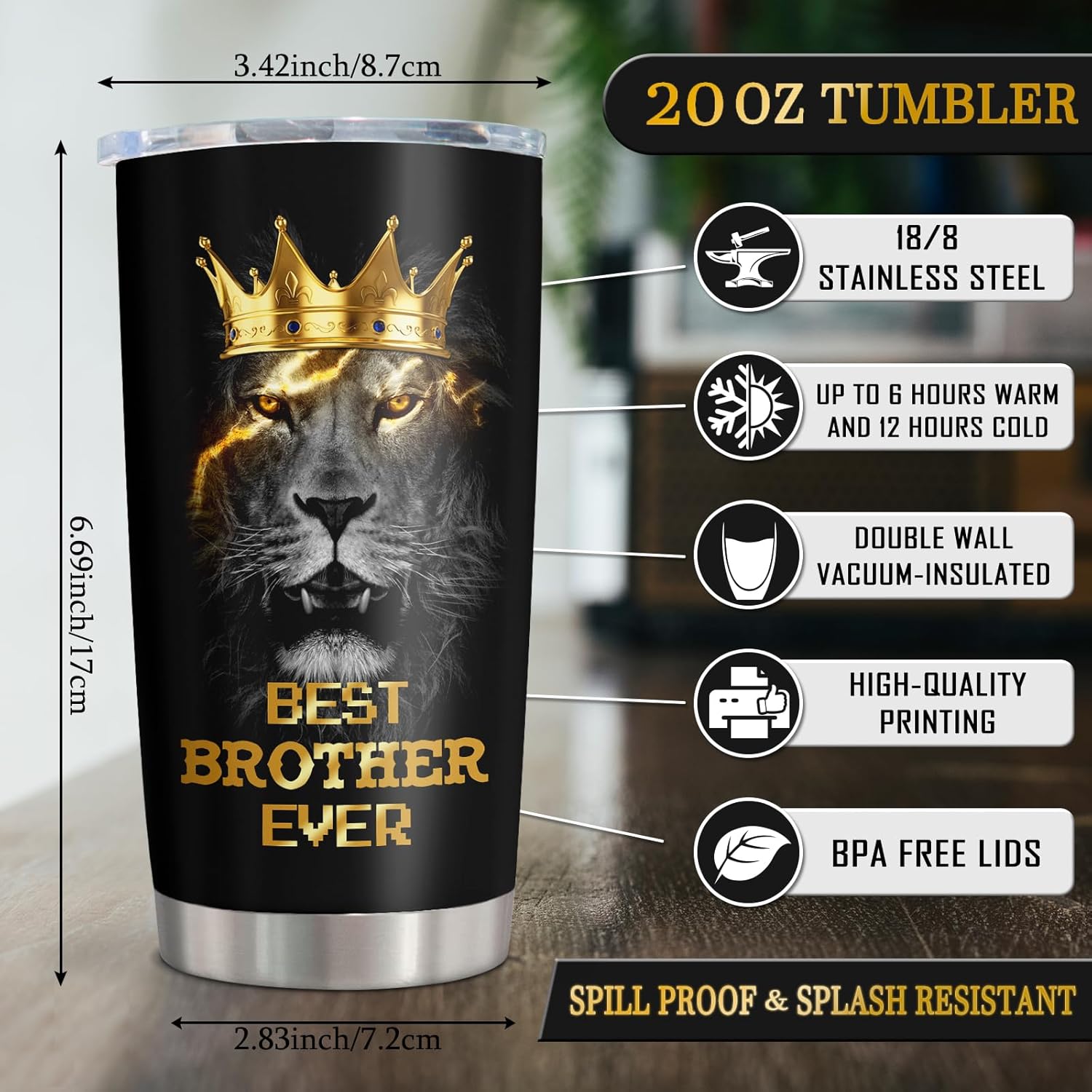 Best Gifts for Brother, Fathers Day/Christmas/Birthday Gift for Brothers Adult Tumblers 20oz, Big Brother Gifts from Sister Coffee Mug, Funny Gift for Older/Little Brothers Cup - Image 2