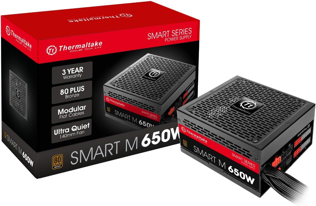 Thermaltake SMART Series SP-650M 650W ATX 12V V2.3 & EPS 12V SLI Ready CrossFire Ready 80 PLUS BRONZE Certified Modular Active PFC Power Supply