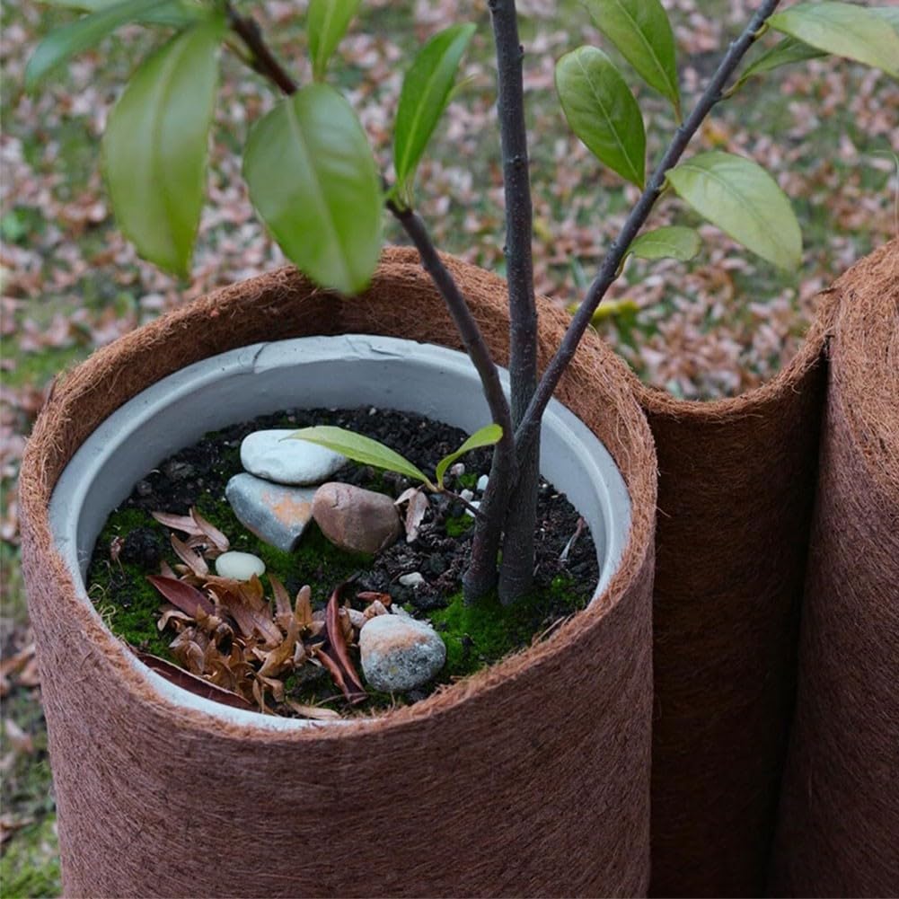 Bio-Kokosfaser-Mulchrolle, rutschfeste Schneedecke, warm für Isoliermatte, Outdoor-Pflanzenpflege, Bodenerosionskontrolle, 50 x 200 cm, 500 cm