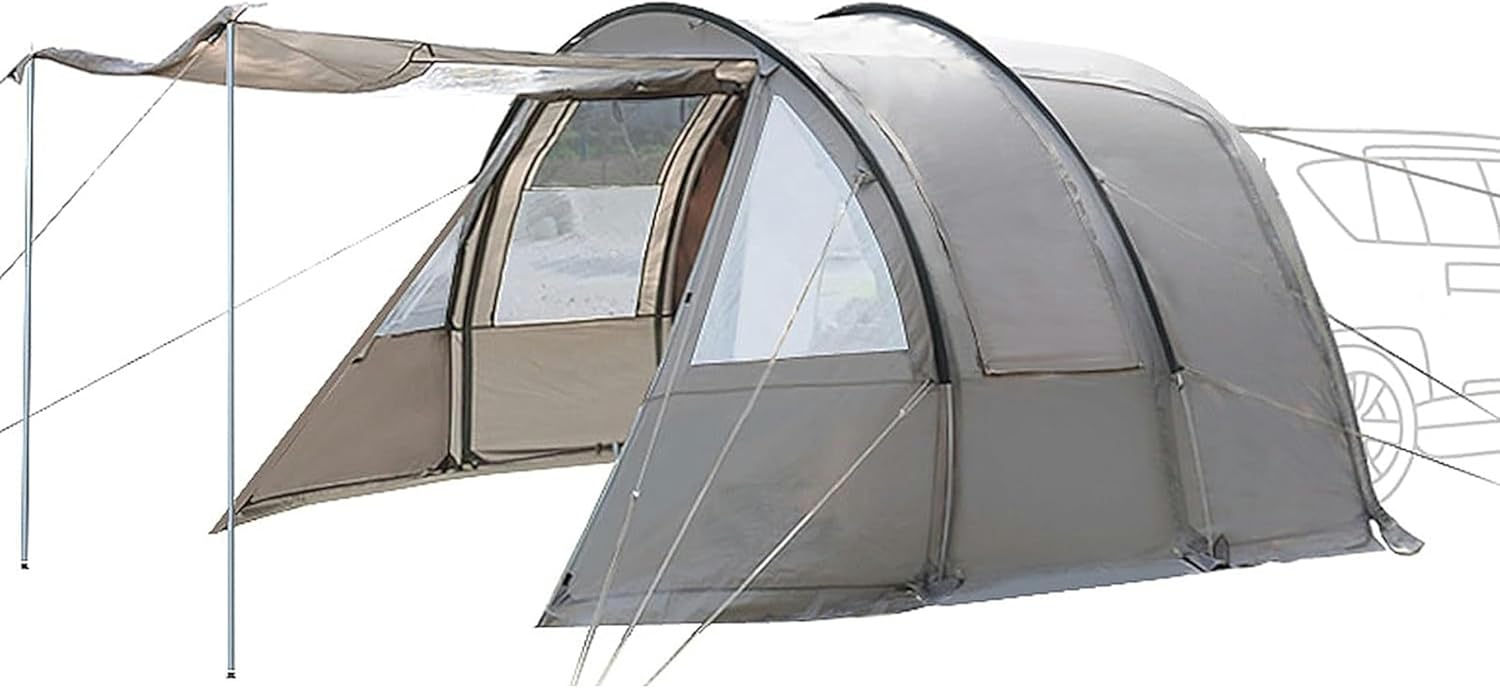 AMNOOL Tailgate Shade Awning Tent Car Side Awning Rooftop Pull Out Tent, RV Awning Sun Shade Screen, Carry Bag for SUV/Truck/Van Outdoor Camping Travel (Color : Beige)