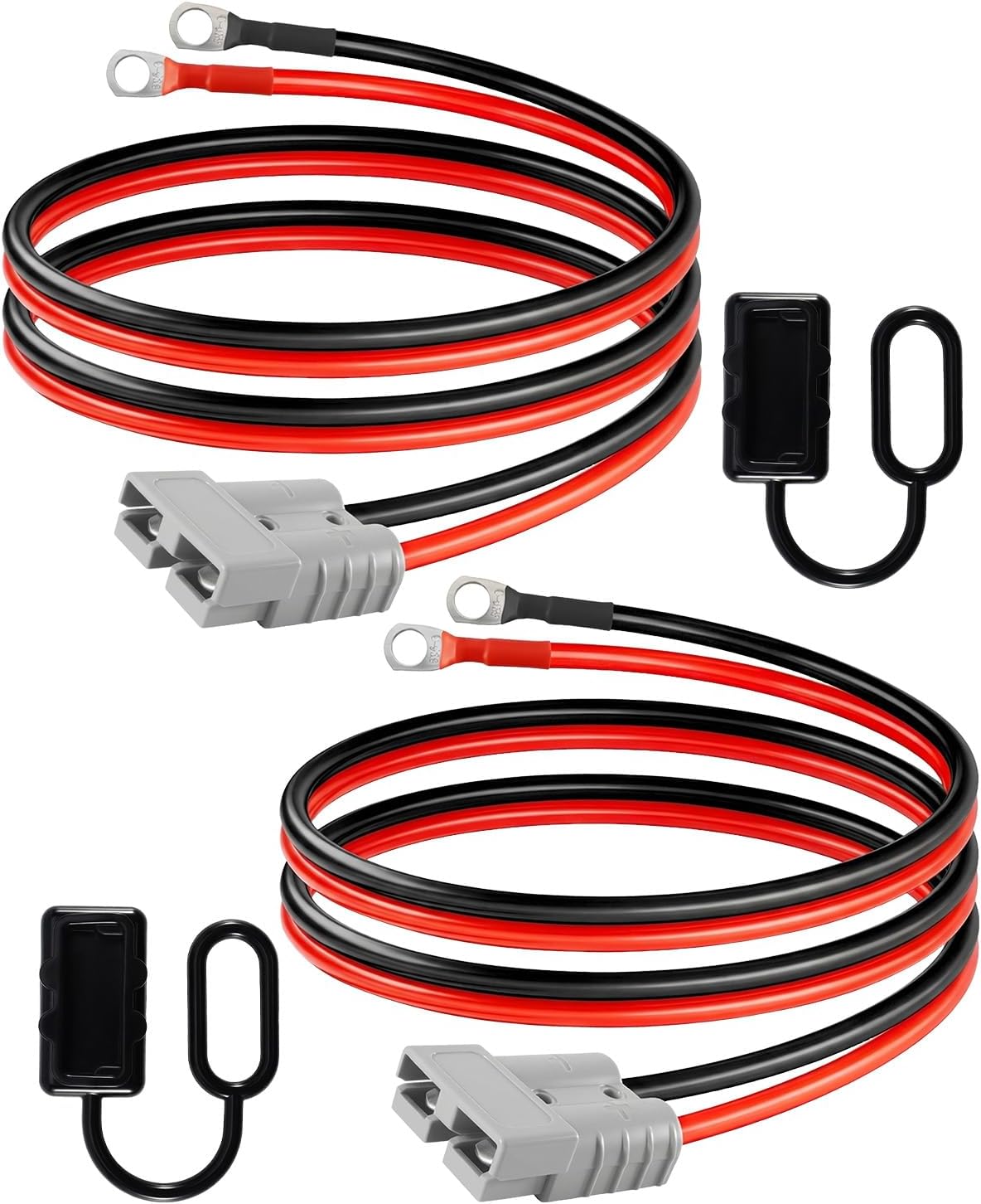 for Anderson Connector 50A Kit, 3.28FT 10AWG Battery Quick Connect/Disconnect Connectors Fits for Lifepo4 Battery Power Transfer, 1m Battery Cables Waterproof