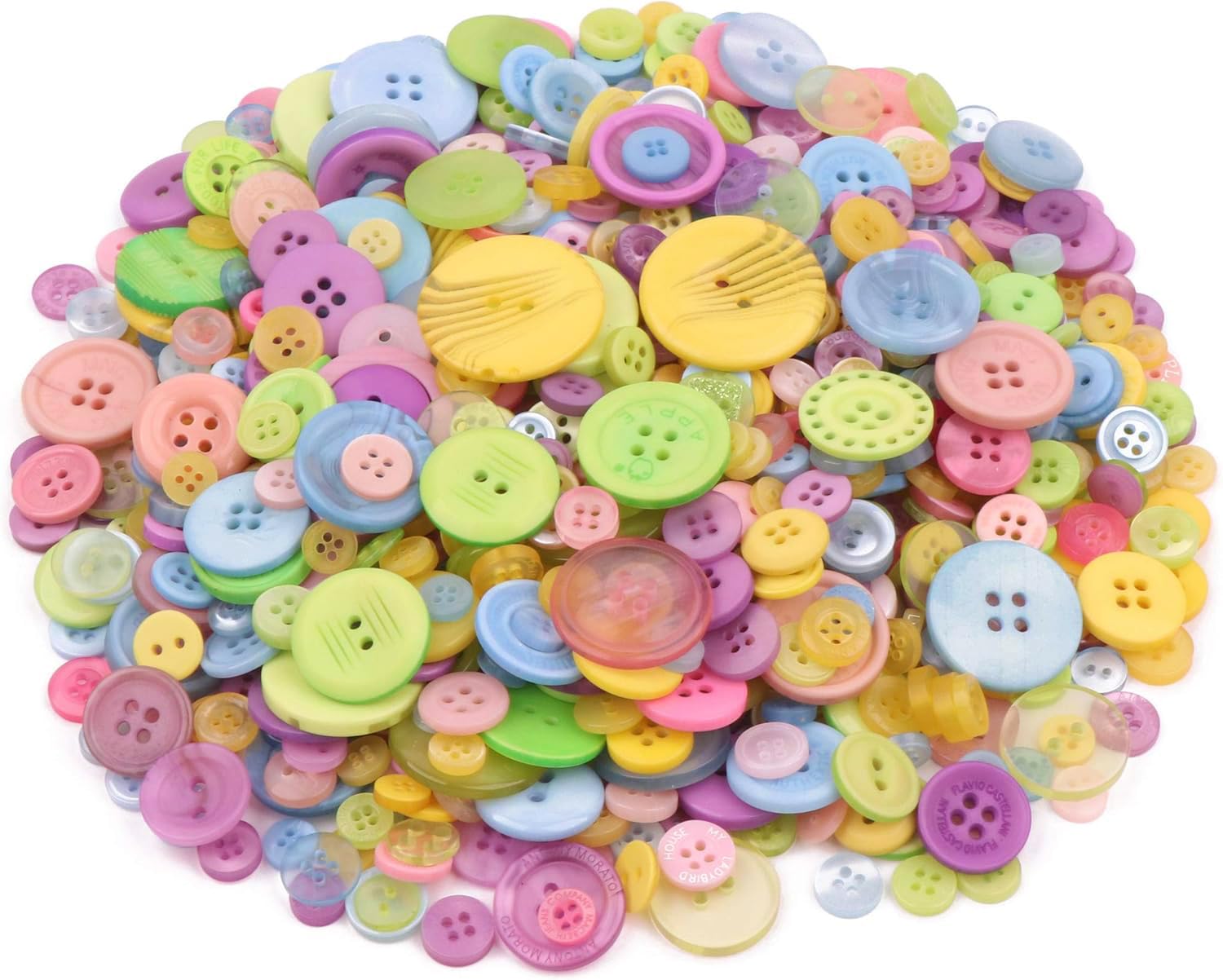 1600 botones de macarrones para manualidades, varios colores, botones de macarrón, botones coloridos para costura, manualidades