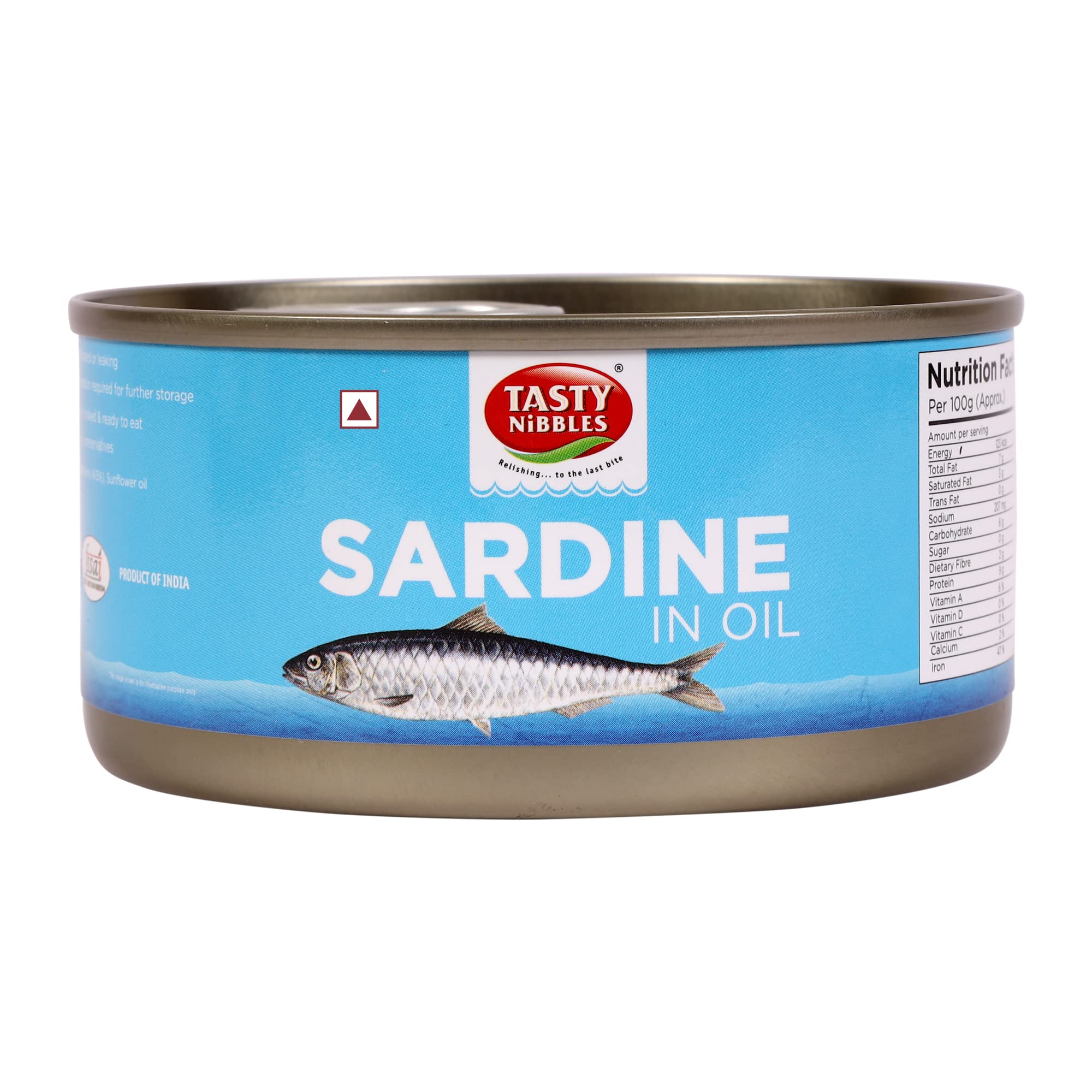 Tasty Nibbles Canned Sardine in Oil 185g [Pack of 1]
