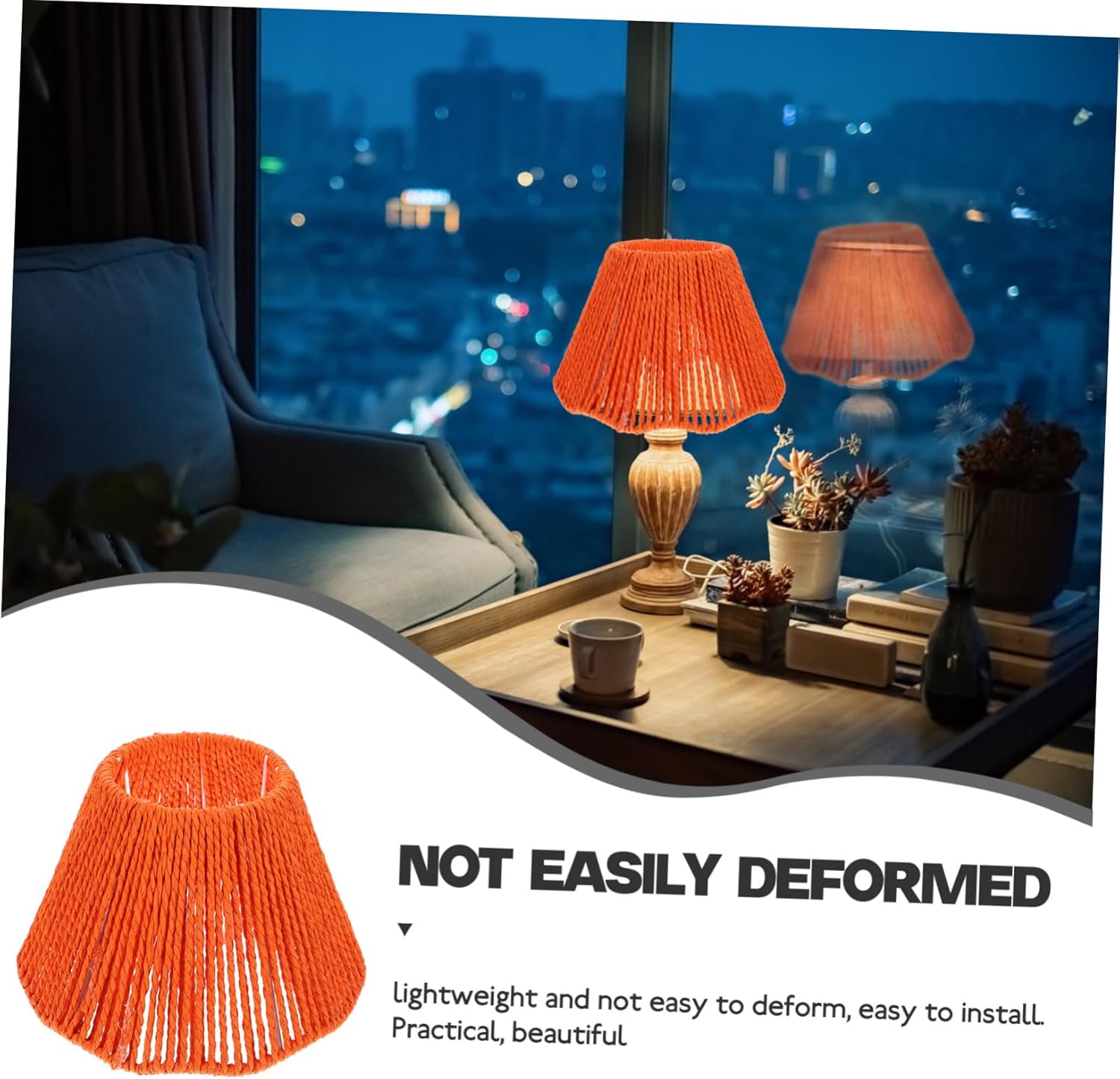 Gadpiparty Woven Rope Lampshade Retro Table Lamp Shade Suitable for Indoor Outdoor Decor Creates Cozy Ambiance Compatible Bulbs Stylish Lighting