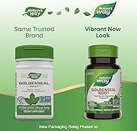 Vista 2 de Nature's Way Goldenseal Root, soporte digestivo tradicional, berberina, proyecto verificado sin OMG, vegano, 50 cápsulas (el embalaje puede variar)