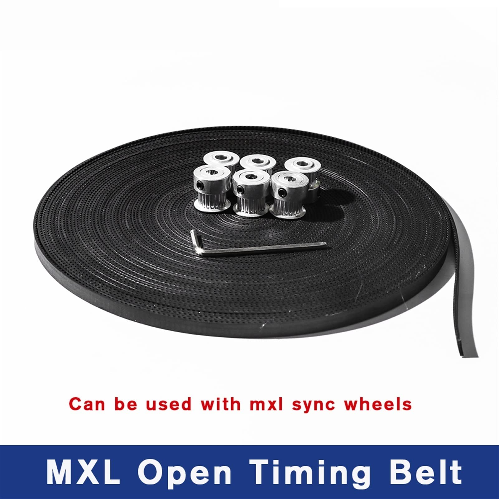 5-Pack MXL Timing Belt, 6mm Width 110MXL, Rubber Synchronous Drive Belt