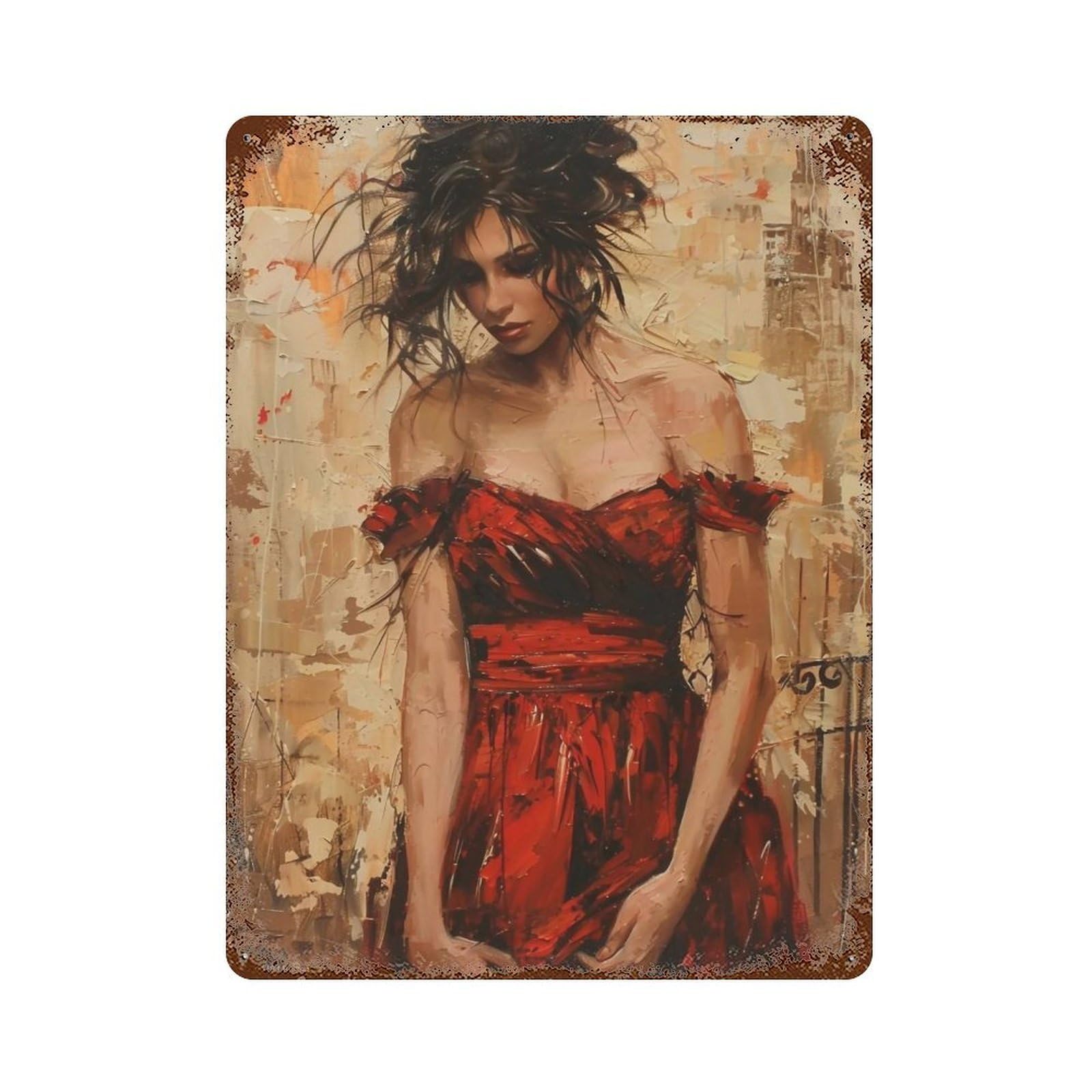 Hduryeyryy Multicolour Crimson Dance Reverie 04 Wall Retro Iron Vintage Art Metal Tin Sign Poster Modern Home Cofffee Club Art Bar Shop Decor 40X30cm