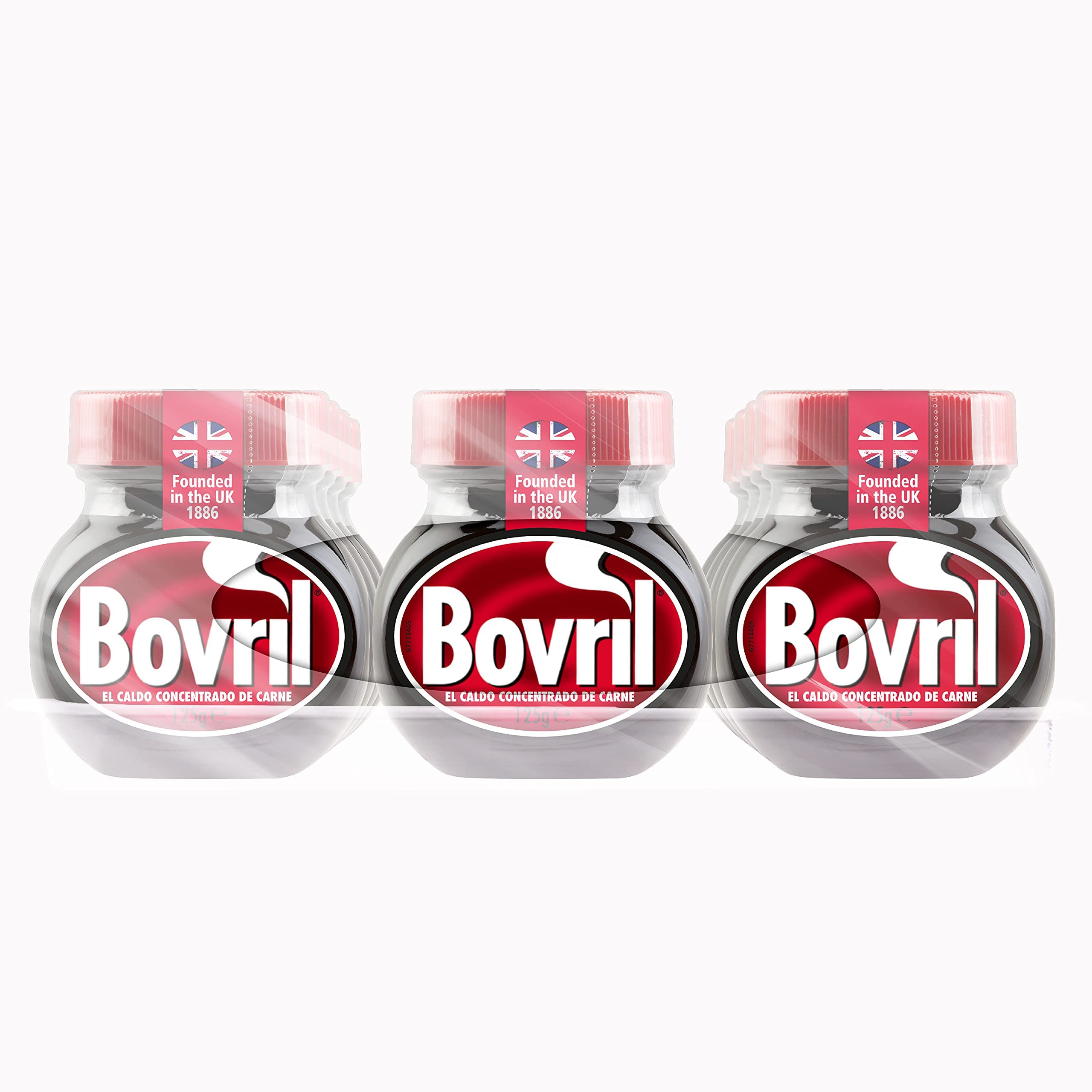 Bovril - Salsa Bovril Original, Concentrado de Carne Líquido, Condimento para dar Sabor a Carnes, Disolución Instantánea - Pack 12 x 125 g