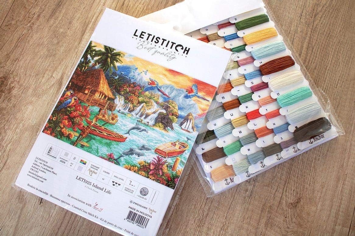 Letistitch Counted Cross Stitch kit Island Life, 44x33cm, DIY