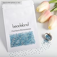 Vista 407 de Beadsland Diamantes de imitación de cristal con parte trasera plana, gemas redondas para arte de uñas y manualidades, pegamento fijo, violeta